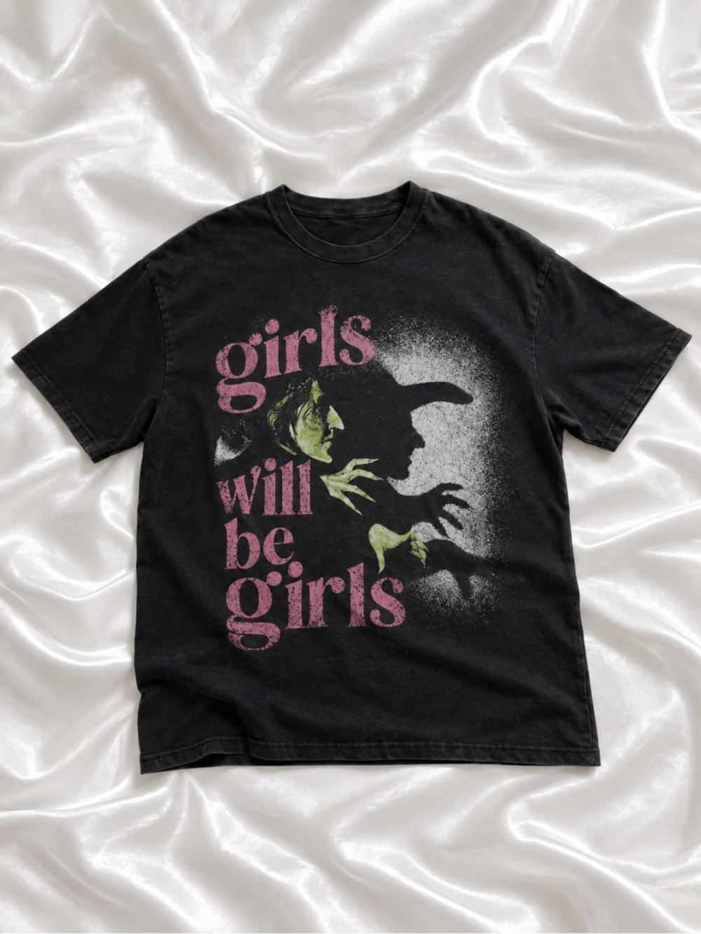 Pink and Lime Girl will be Girls Print Gildan Black Graphic Tee